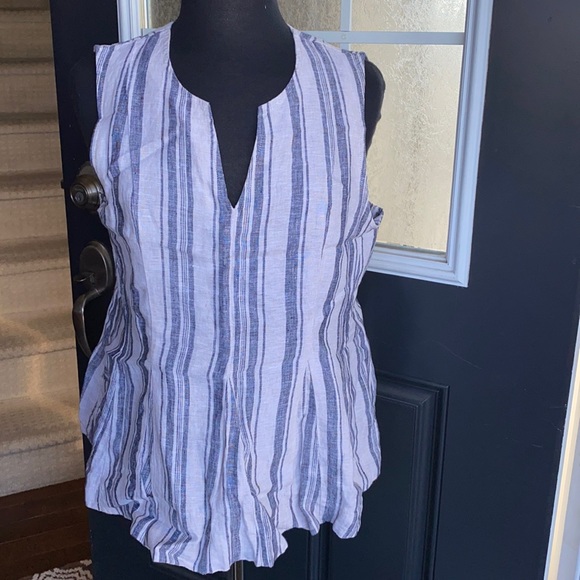 Core Life Peplum Linen Tank Top | - Picture 1 of 7